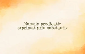 nume predicativ exprimat prin substantiv