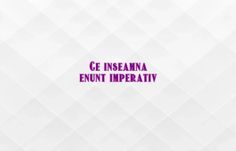 ce inseamna enunt imperativ